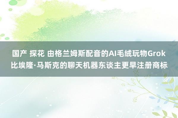 国产 探花 由格兰姆斯配音的AI毛绒玩物Grok比埃隆·马斯克的聊天机器东谈主更早注册商标