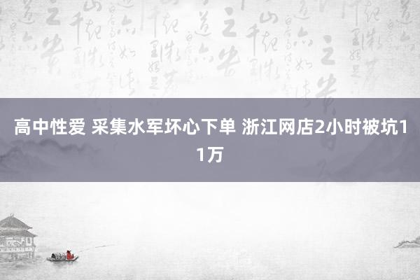 高中性爱 采集水军坏心下单 浙江网店2小时被坑11万