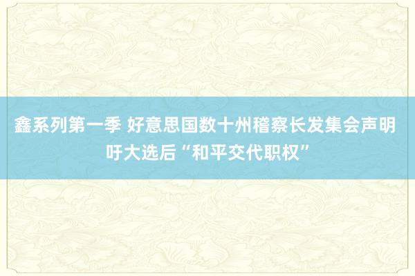 鑫系列第一季 好意思国数十州稽察长发集会声明 吁大选后“和平交代职权”