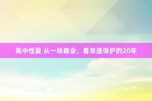 高中性爱 从一场嘉会，看非遗保护的20年